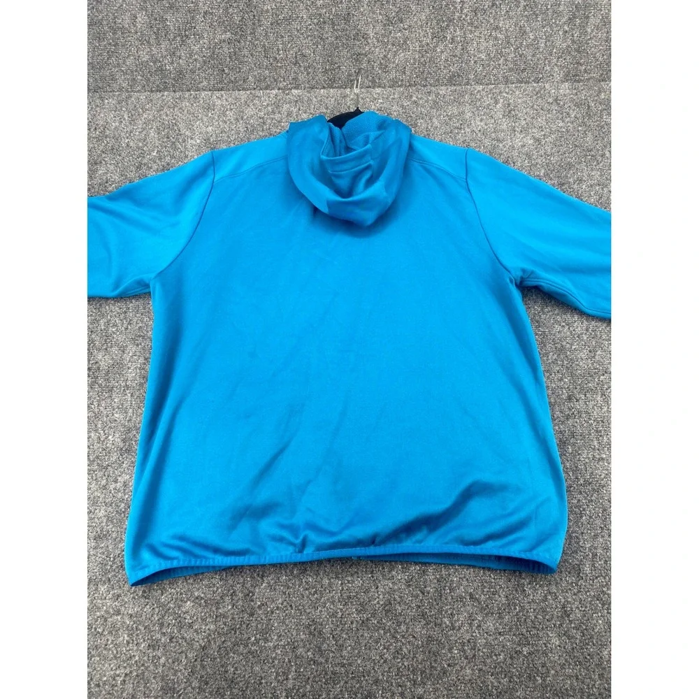 The North Face Full Zip Fleece Hoodie Mens Large Blue Hooded Jacket Chest Pocket